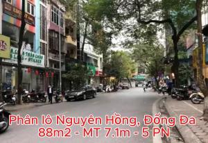 BÁN NHÀ PHÂN LÔ NGUYÊN HỒNG, ĐỐNG ĐA – 88M² – MẶT TIỀN 7.1M – KINH DOANH – Ô TÔ TRÁNH